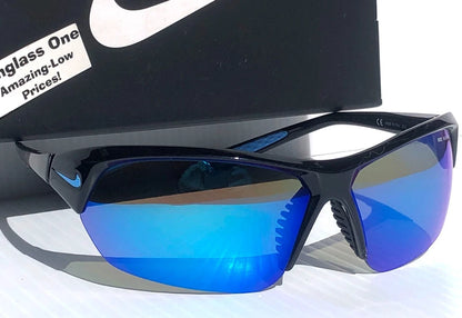 NIKE SKYLON ACE Black MAX Optics Blue Mirror Lens Sunglass DV2163 011