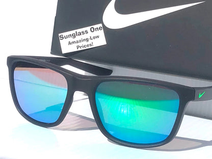 NIKE ESSENTIAL ENDEAVOR Seaweed Grey Frame Green Mirror Lens Sunglass EV1122 313