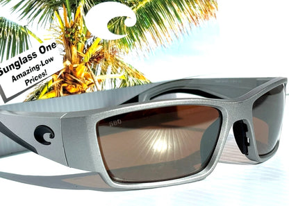 Costa Del Mar CORBINA PRO Silver Metallic POLARIZED Copper 580G GLASS Lens Sunglass 9109-08