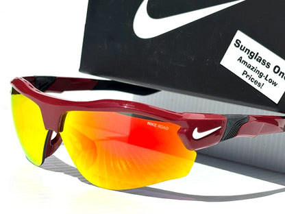 Nike SHOW X3 Team Burgundy Frame Red Mirror Road Tint Lens Sunglass DN9252 677
