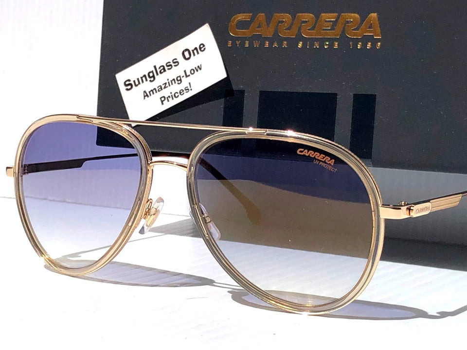 CARRERA Gold Gradient Champagne Blue Fade Lens Sunglass 1044/S HAM1V