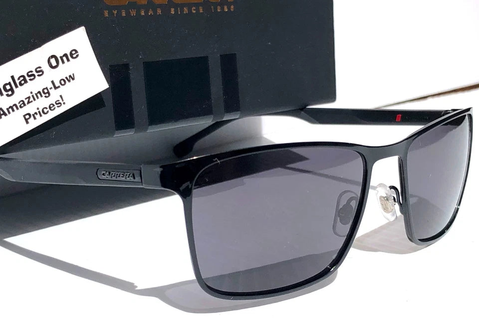 CARRERA Shiny Black Metal Frame Grey Lens Sunglass 8048/S 807IR