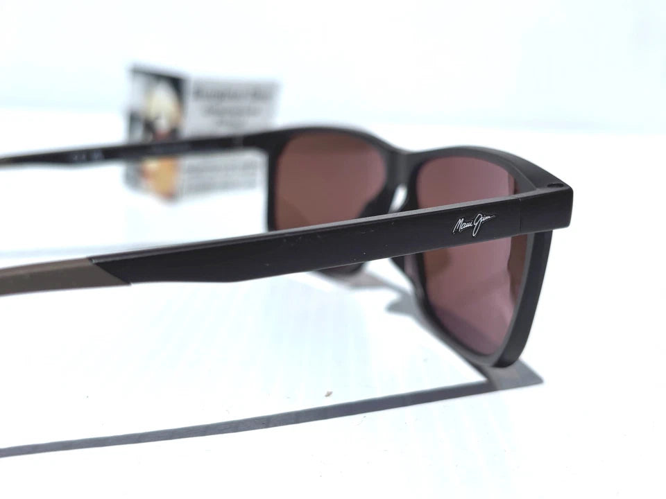 Maui Jim PULAMA Matte Brown POLARIZED ST Bronze GLASS Lens Sunglass H618-01