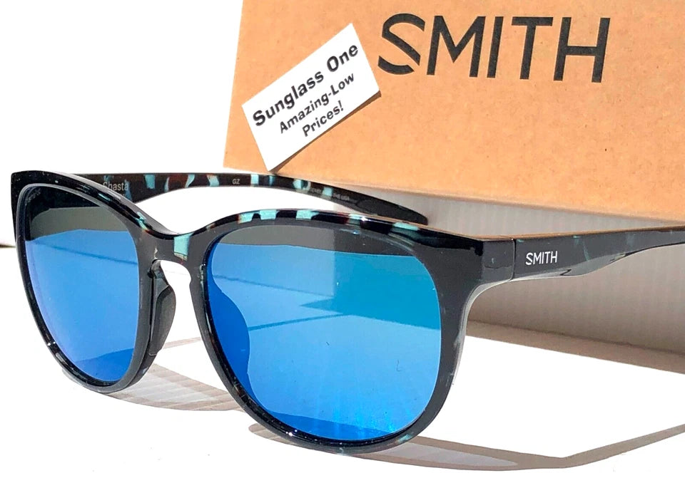 Smith Optics LAKE SHASTA Sky Tortoise ChromaPop POLARIZED Blue Mirror Lens Sunglass