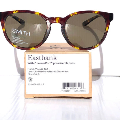NEW Smith Optics EASTBANK Tortoise Vintage ChromaPop Gray Lens Sunglass