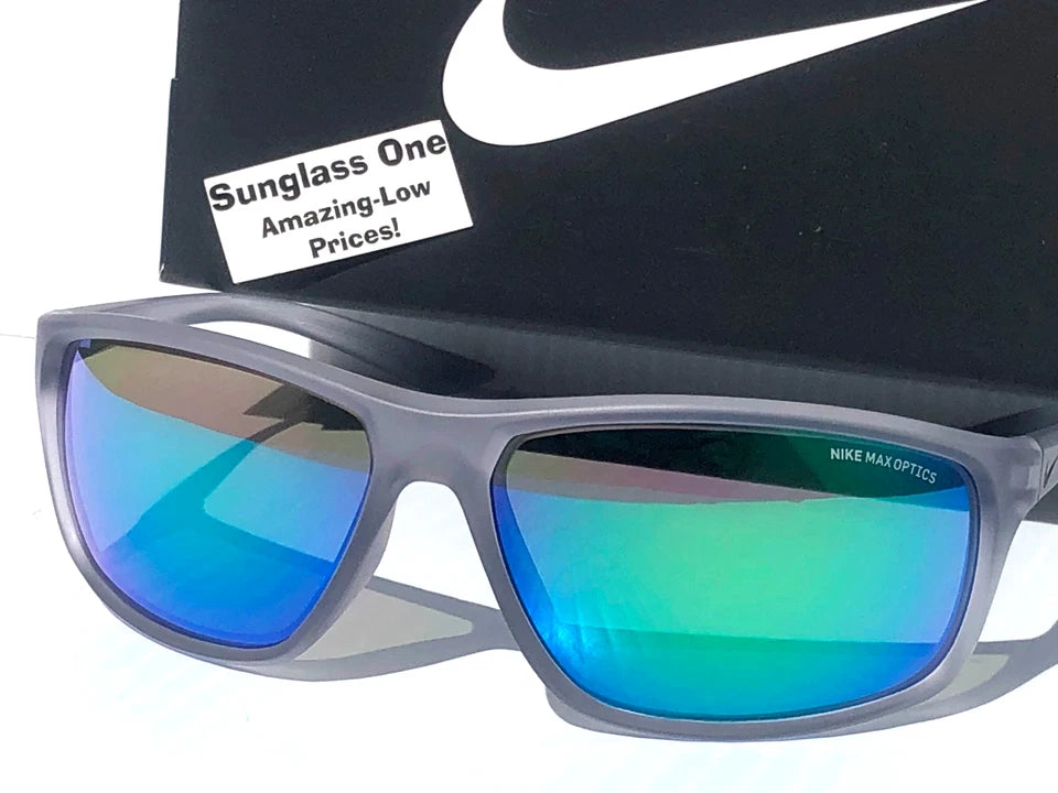 NIKE ADRENALINE Matte Wolf Grey Frame Green Lens Sunglass EV1113 013