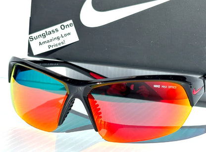 NIKE SKYLON ACE Black MAX Optics Red Mirror Lens Sunglass DV2163 010