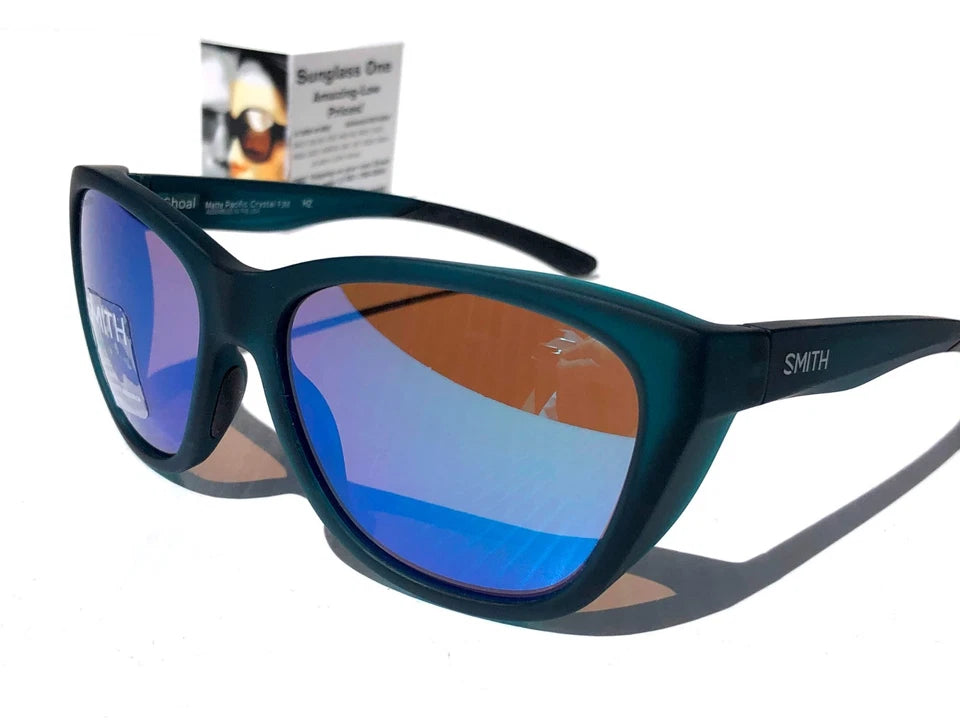 Smith Optics SHOAL Matte Pacific Crystal POLARIZED Opal mirror GLASS Lens Sunglass