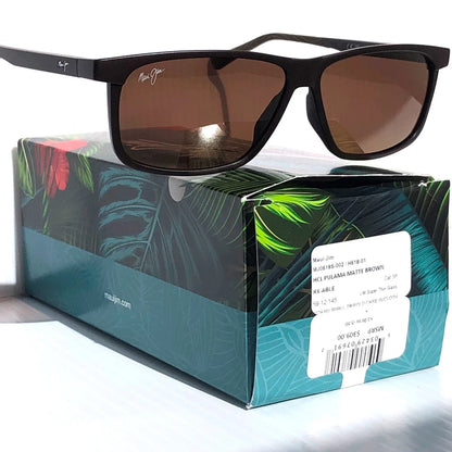 Maui Jim PULAMA Matte Brown POLARIZED ST Bronze GLASS Lens Sunglass H618-01