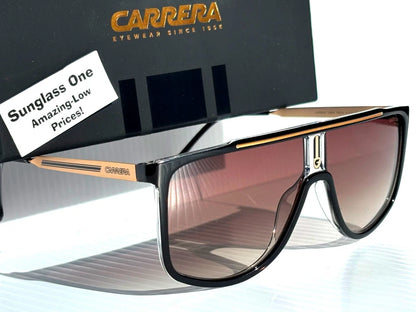 CARRERA Black Gold Frame Gradient Brown Lens Sunglass 1056/S 2M2HA
