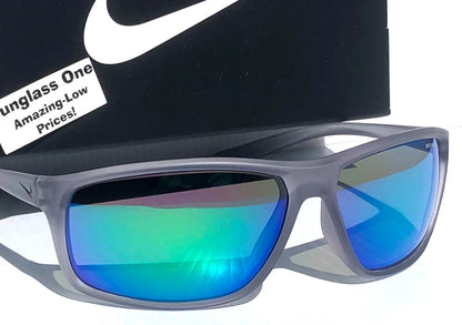 NIKE ADRENALINE Matte Wolf Grey Frame Green Lens Sunglass EV1113 013
