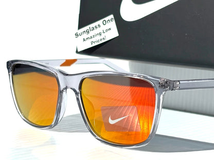 NIKE STATE Wolf Grey Clear UV PROTECTIVE Orange Mirror Lens Sunglass DV2291 012