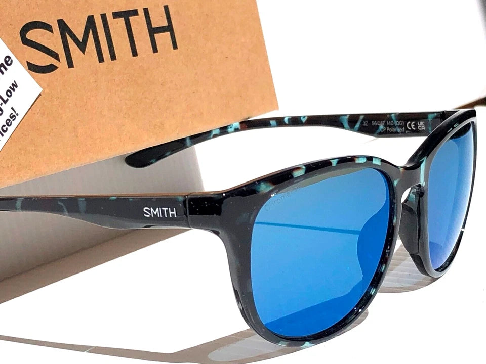 Smith Optics LAKE SHASTA Sky Tortoise ChromaPop POLARIZED Blue Mirror Lens Sunglass
