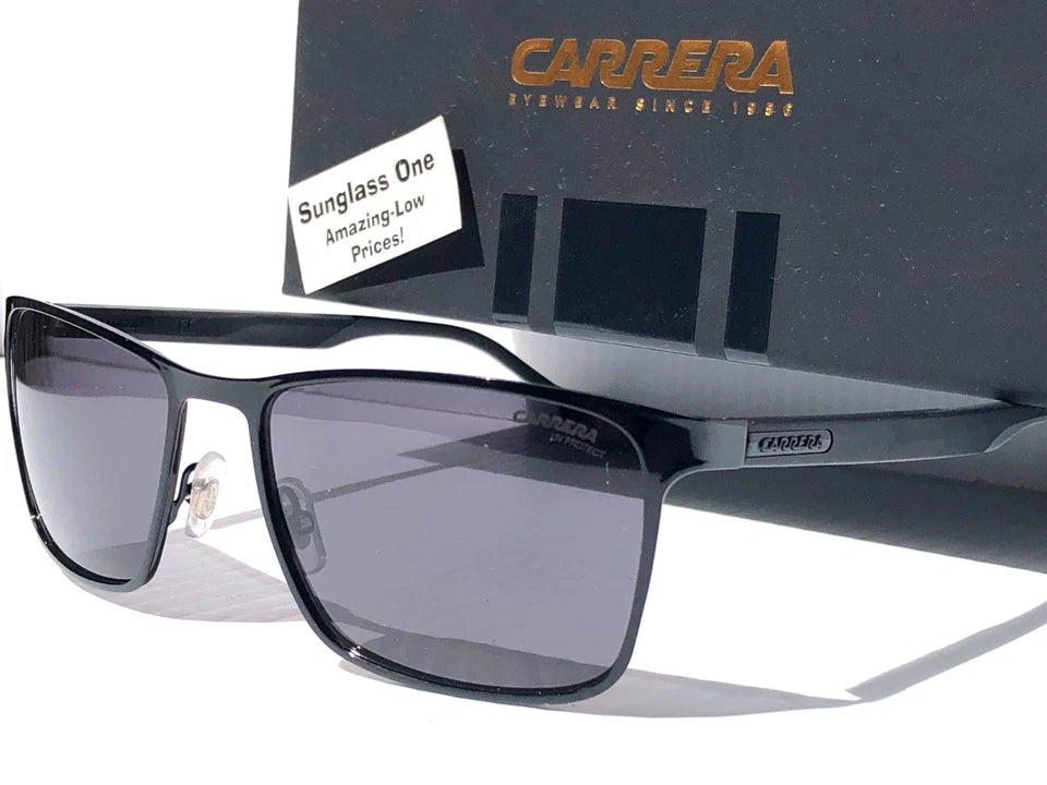 CARRERA Shiny Black Metal Frame Grey Lens Sunglass 8048/S 807IR
