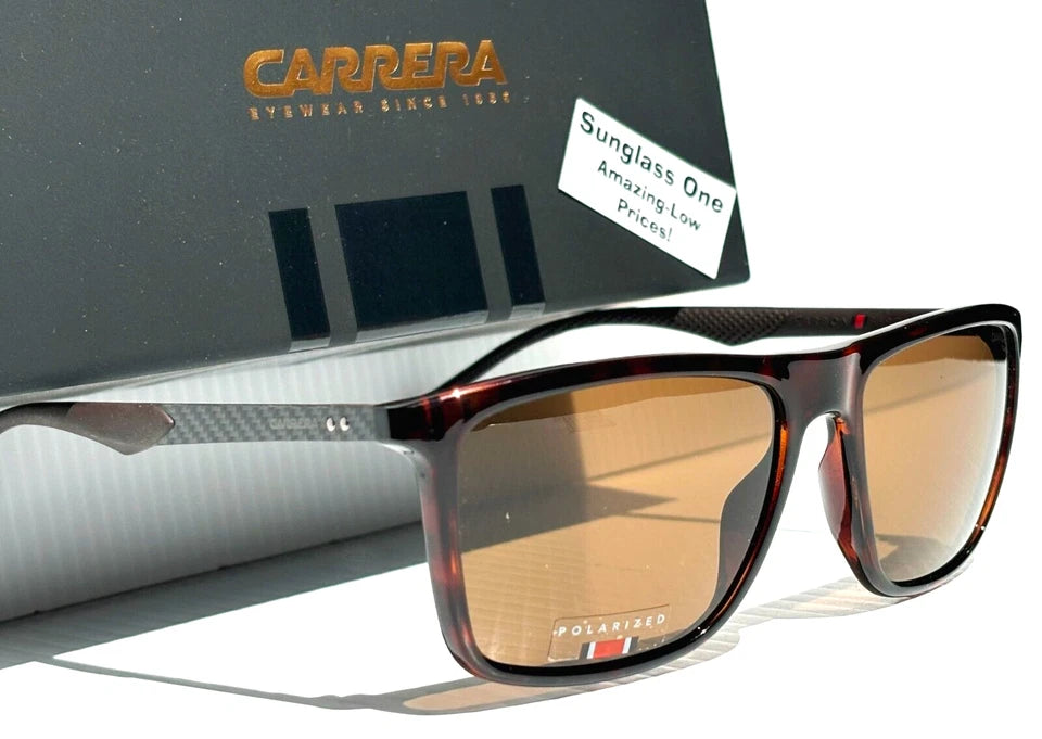 CARRERA Tortoise Carbon Fiber POLARIZED Brown Lens Sunglass 8032/S 086SP