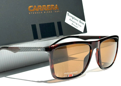 CARRERA Tortoise Carbon Fiber POLARIZED Brown Lens Sunglass 8032/S 086SP