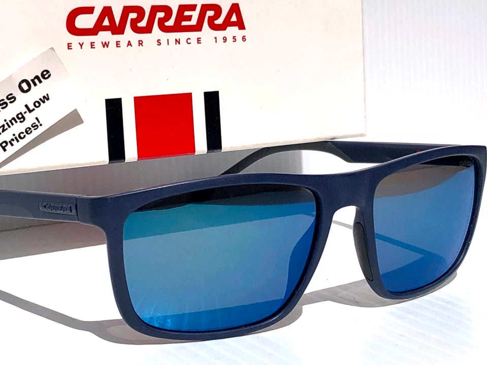 CARRERA Matte Blue Frame Blue Mirror Lens Sunglass 8047/S PJPXT
