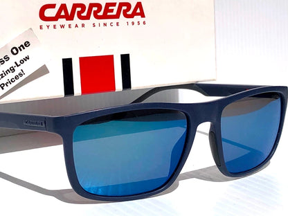 CARRERA Matte Blue Frame Blue Mirror Lens Sunglass 8047/S PJPXT