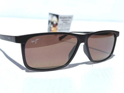 Maui Jim PULAMA Matte Brown POLARIZED ST Bronze GLASS Lens Sunglass H618-01
