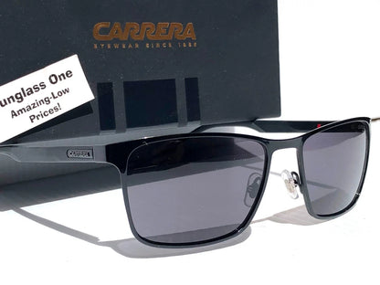 CARRERA Shiny Black Metal Frame Grey Lens Sunglass 8048/S 807IR