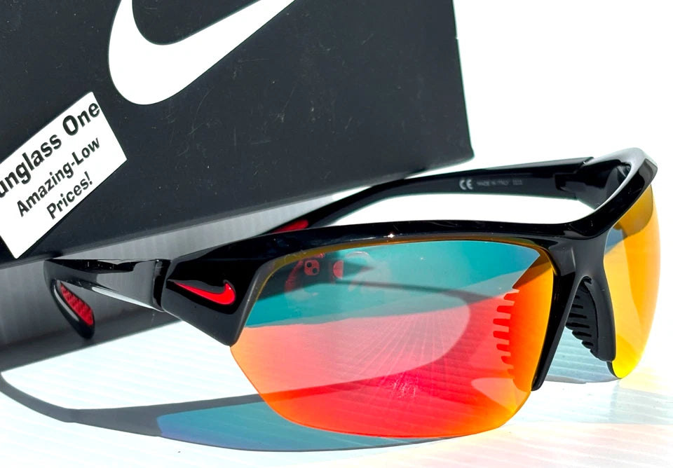 NIKE SKYLON ACE Black MAX Optics Red Mirror Lens Sunglass DV2163 010