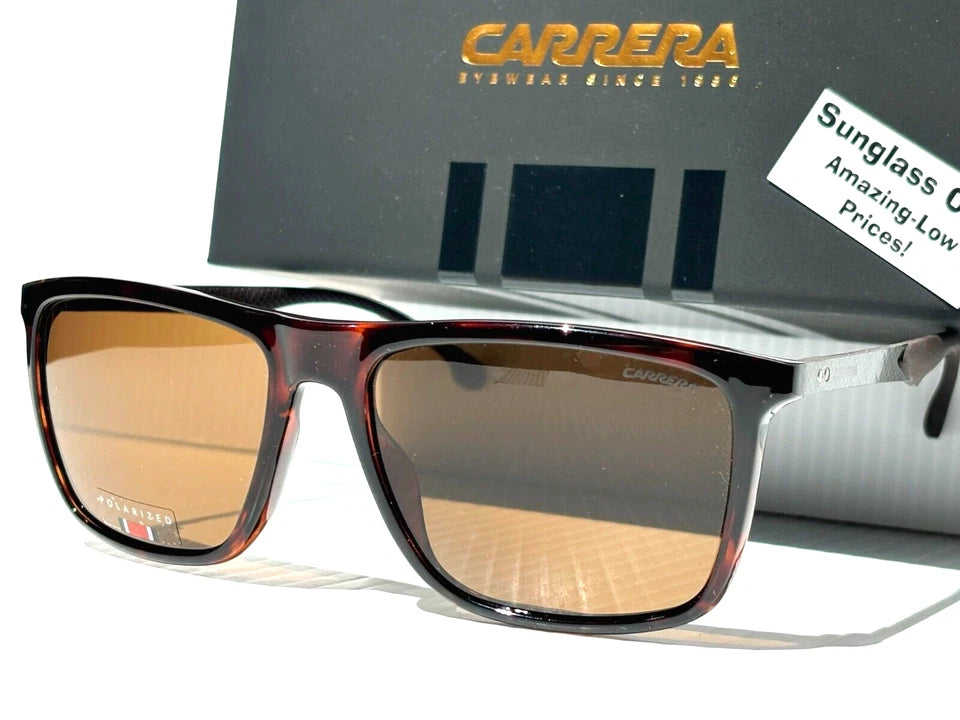 CARRERA Tortoise Carbon Fiber POLARIZED Brown Lens Sunglass 8032/S 086SP