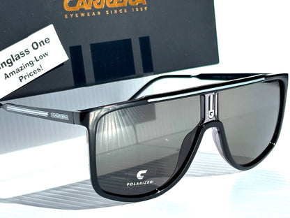 CARRERA Shiny Black Frame POLARIZED Grey Lens Sunglass 1056/S 08AM9