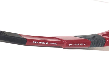 Nike SHOW X3 Team Burgundy Frame Red Mirror Road Tint Lens Sunglass DN9252 677