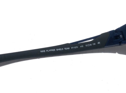 NIKE FLYFREE SHIELD TEAM Midnight Navy Frame Blue Mirror Road Lens Sunglass IF1007X 410