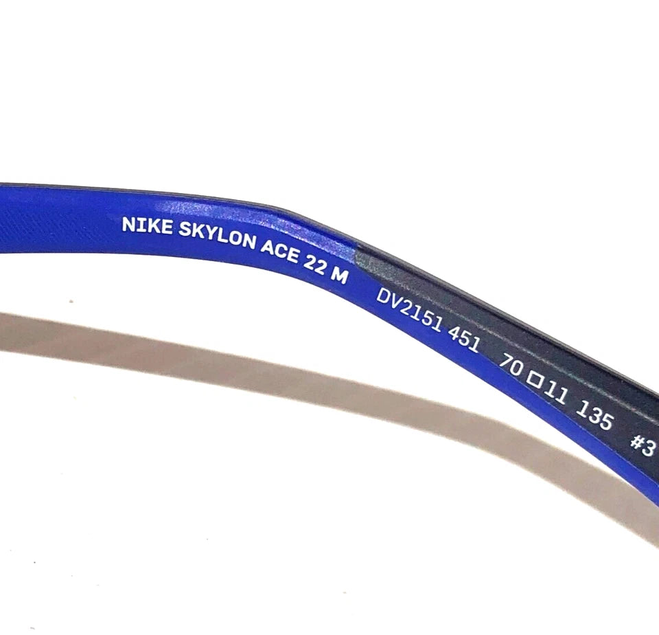 Nike SKYLON ACE 22 Obsidian GRAY Frame Violet Mirror Lens Sunglass DV2151 451