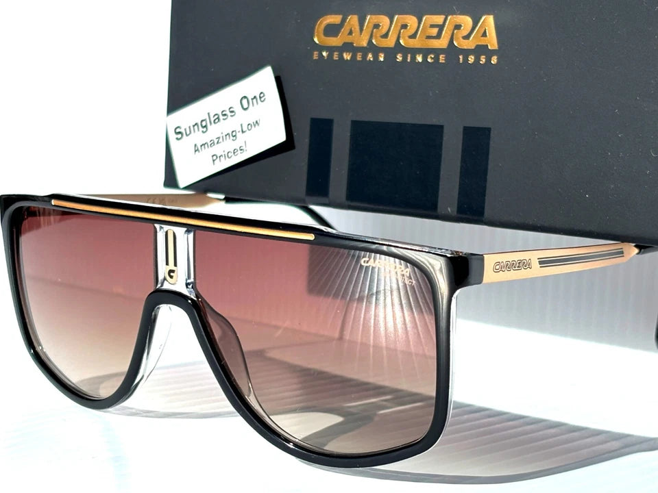 CARRERA Black Gold Frame Gradient Brown Lens Sunglass 1056/S 2M2HA