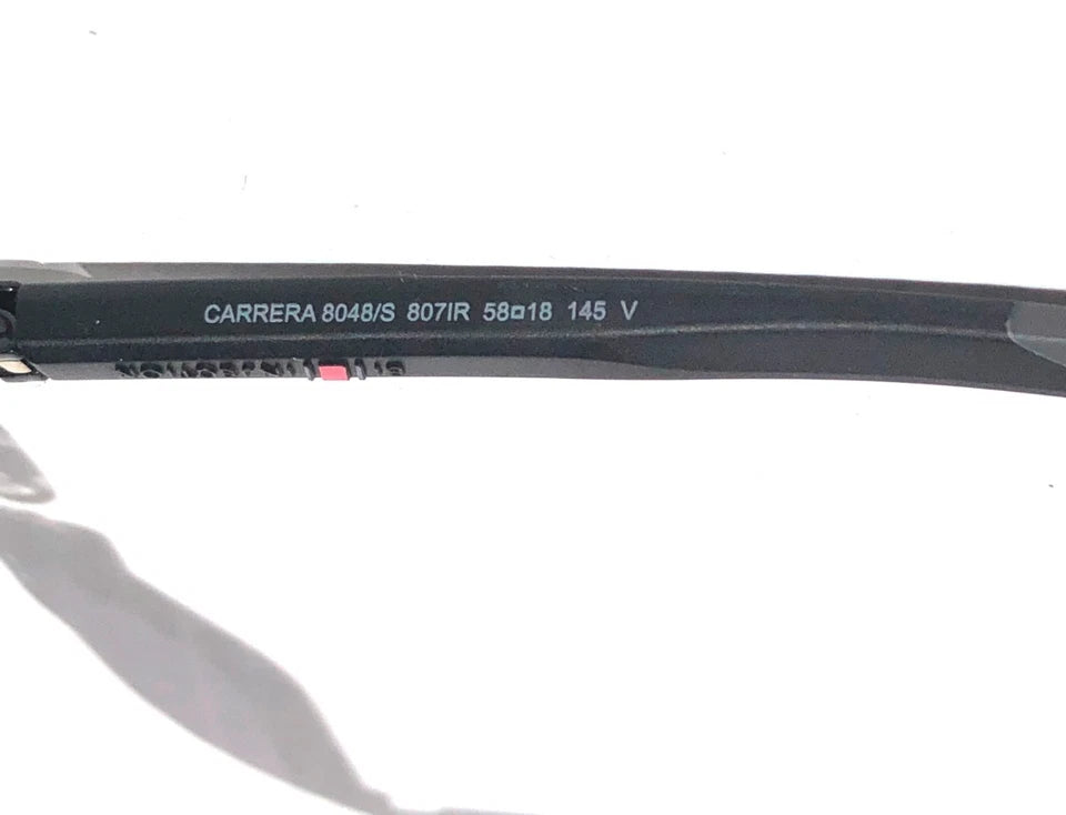 CARRERA Shiny Black Metal Frame Grey Lens Sunglass 8048/S 807IR