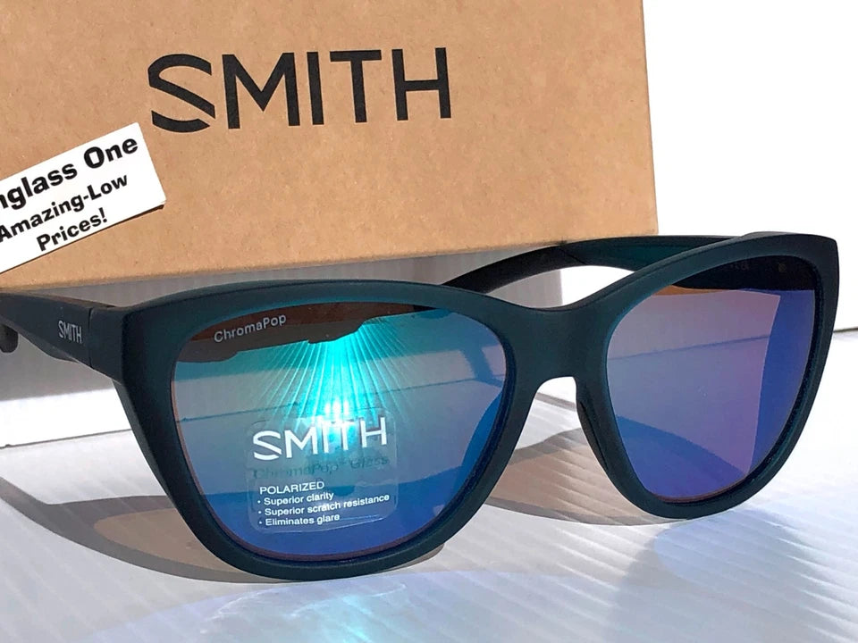 Smith Optics SHOAL Matte Pacific Crystal POLARIZED Opal mirror GLASS Lens Sunglass