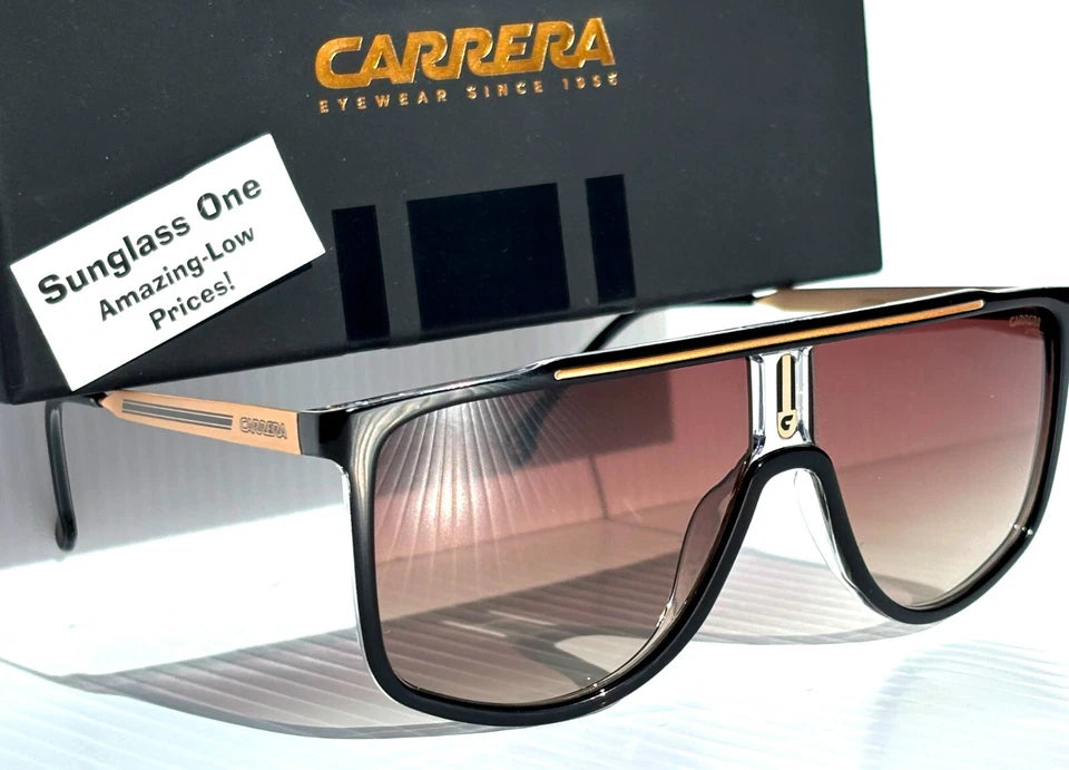 CARRERA Black Gold Frame Gradient Brown Lens Sunglass 1056/S 2M2HA