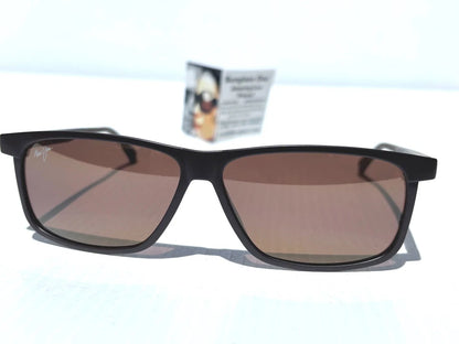 Maui Jim PULAMA Matte Brown POLARIZED ST Bronze GLASS Lens Sunglass H618-01