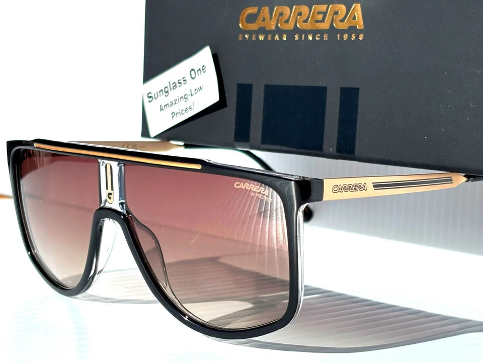 CARRERA Black Gold Frame Gradient Brown Lens Sunglass 1056/S 2M2HA