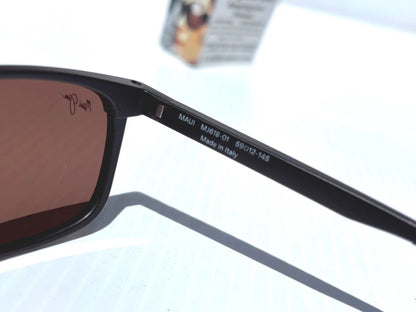 Maui Jim PULAMA Matte Brown POLARIZED ST Bronze GLASS Lens Sunglass H618-01