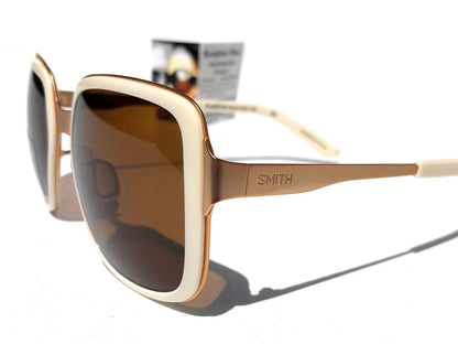 Smith Optics AVELINE White Gold ChromaPop POLARIZED Brown Lens Sunglass