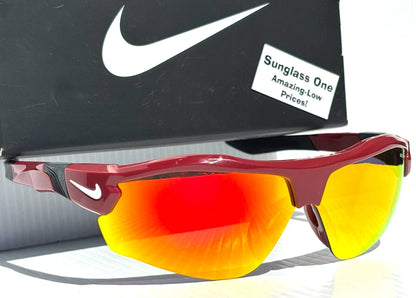 Nike SHOW X3 Team Burgundy Frame Red Mirror Road Tint Lens Sunglass DN9252 677