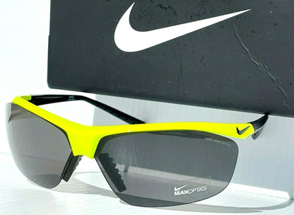 NIKE Impel Shiny Bright Yellow Semi-Rimless Grey Max lens Sunglass EV0474 705