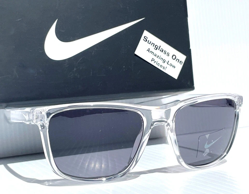 NIKE ESSENTIAL ENDEAVOR Shiny Clear Frame Grey Lens Sunglass EV1122 913
