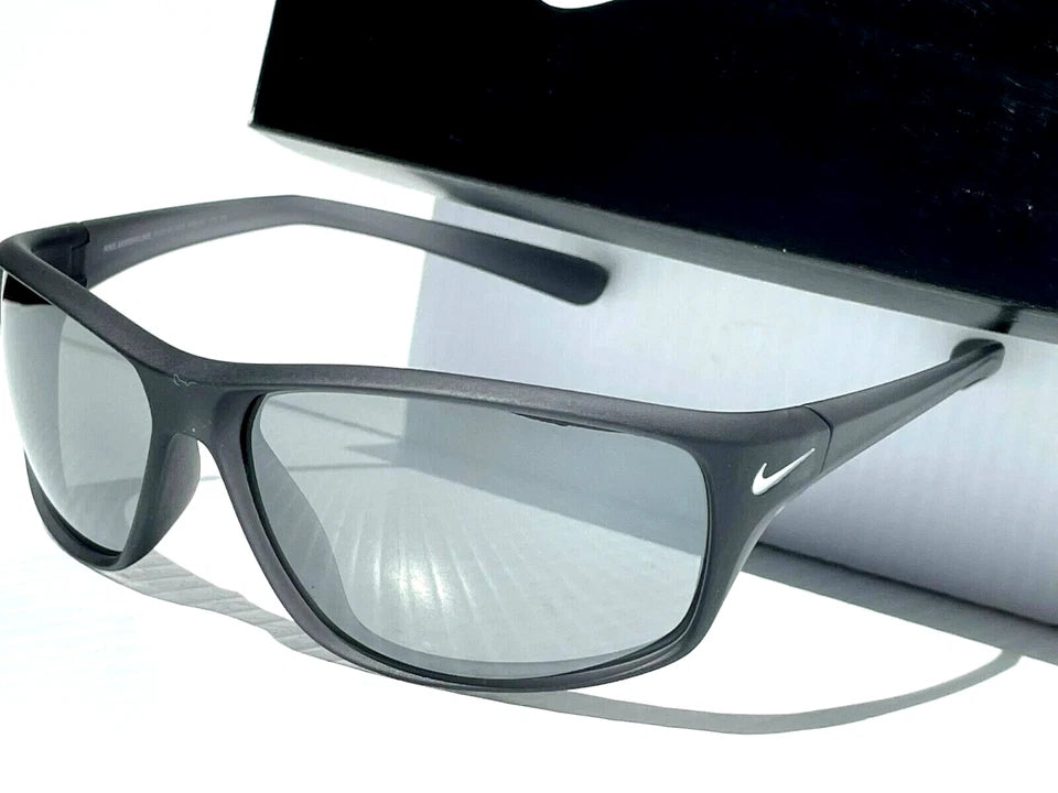 NIKE ADRENALINE Anthracite Matte Gray Satin Frame Silver Lens Sunglass EV1134 010