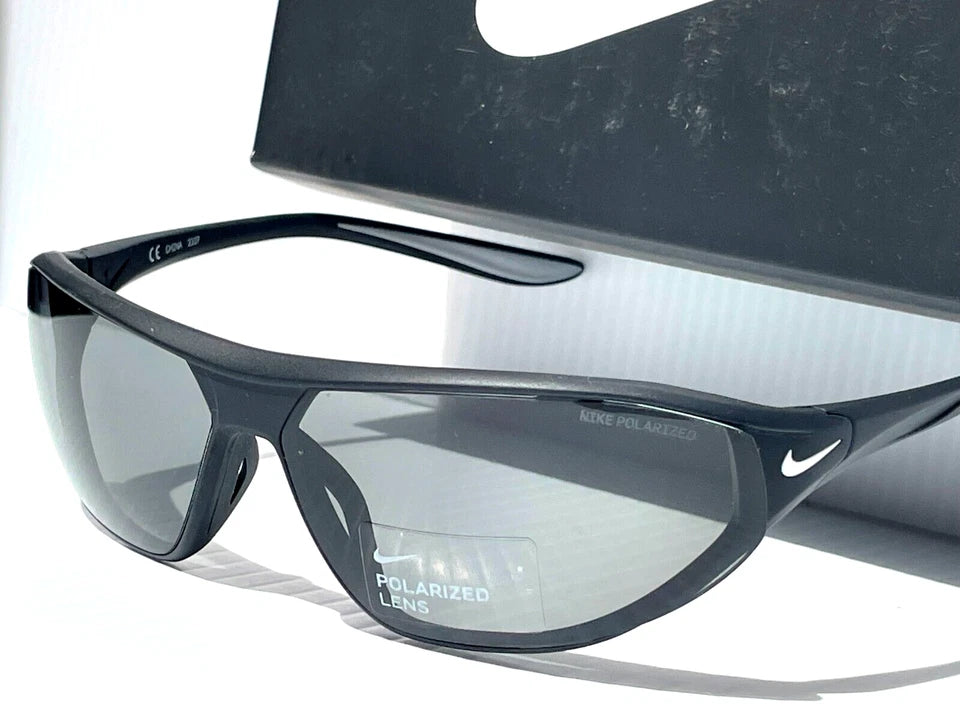 Nike AERO SWIFT Black & White POLARIZED Grey Lens Sunglass DQ0989 011