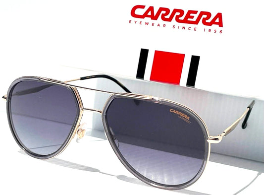 CARRERA Shiny Gold & Grey Pilot Frame Black Lens Sunglass 295/S KB790
