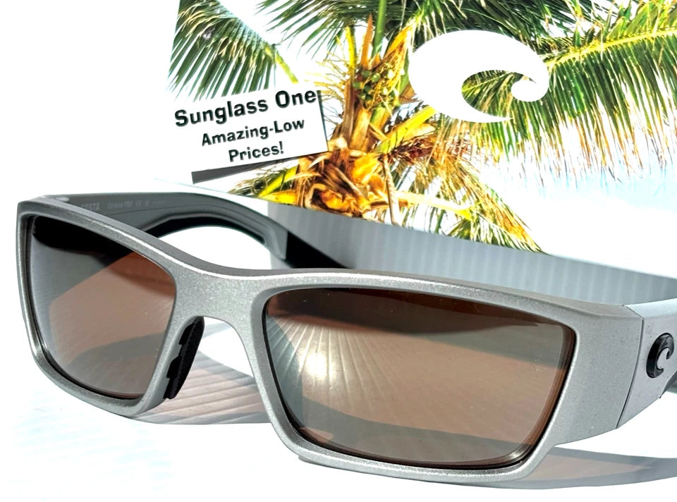 Costa Del Mar CORBINA PRO Silver Metallic POLARIZED Copper 580G GLASS Lens Sunglass 9109-08