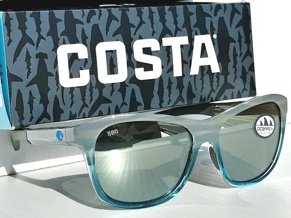 COSTA Del Mar VELA OCEARCH Coastal Fade POLARIZED Gray Silver 580G Lens Sunglass VLA 275