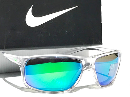 NIKE ADRENALINE Clear Grey MAX Optics Green Mirror Lens Sunglass EV1113 901