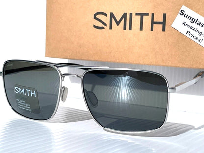Smith Optics OUTCOME Matte Silver Carbonic POLARIZED Platinum Mirror Lens Sunglass