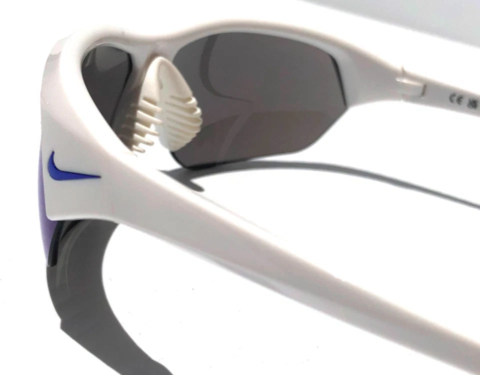 Nike SKYLON ACE Shiny White Frame UV PROTECTIVE Blue Mirror Lens Sunglass FQ4683 104