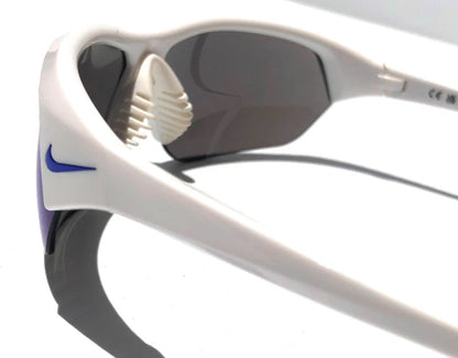 Nike SKYLON ACE Shiny White Frame UV PROTECTIVE Blue Mirror Lens Sunglass FQ4683 104
